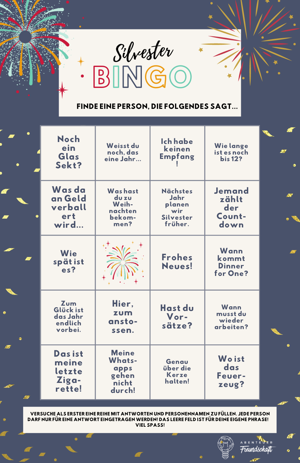 Silvester Bingo Kostenlos Zum Spielen Ausdrucken