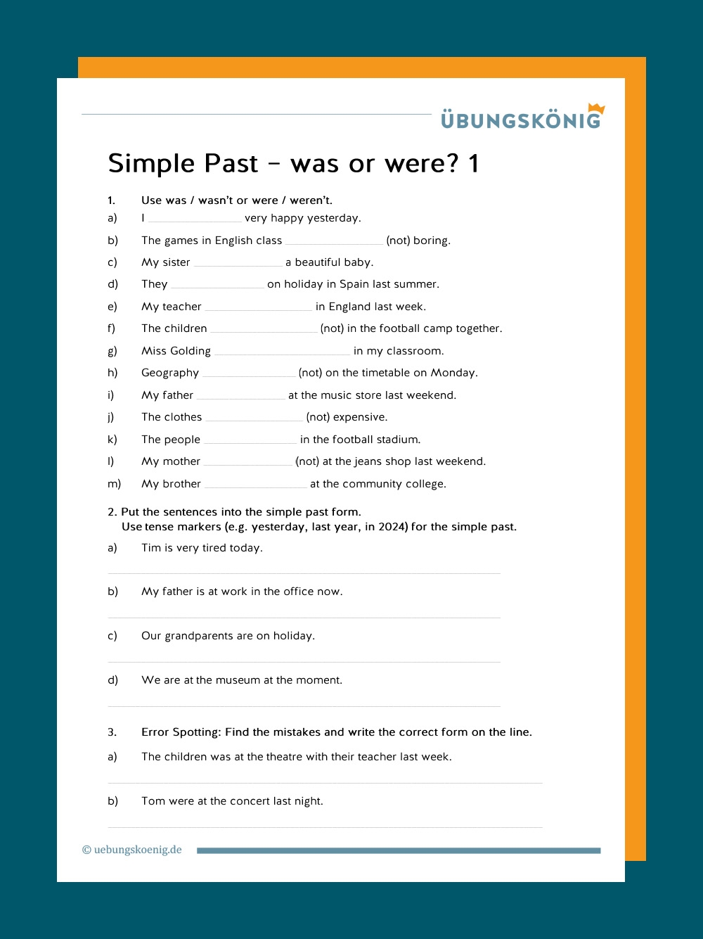 Arbeitsblätter Simple Past