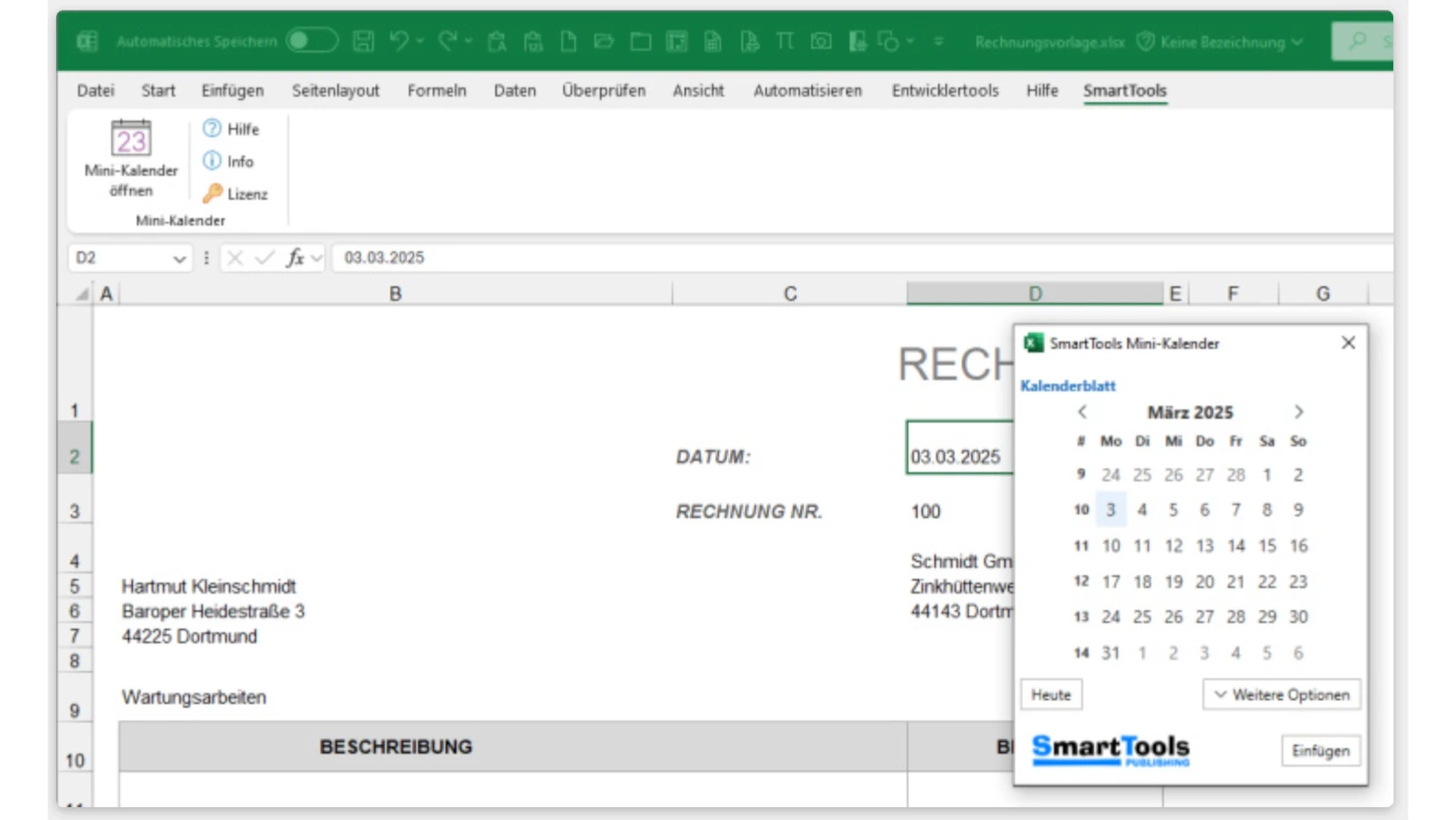 SmartTools Mini Kalender 2025 F r Excel Download CHIP