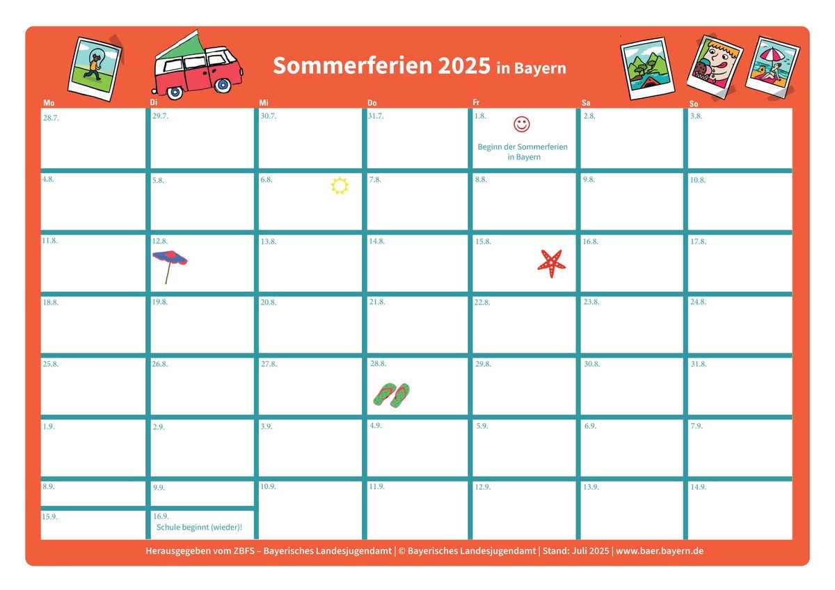 Kalender Bayern Ferien May