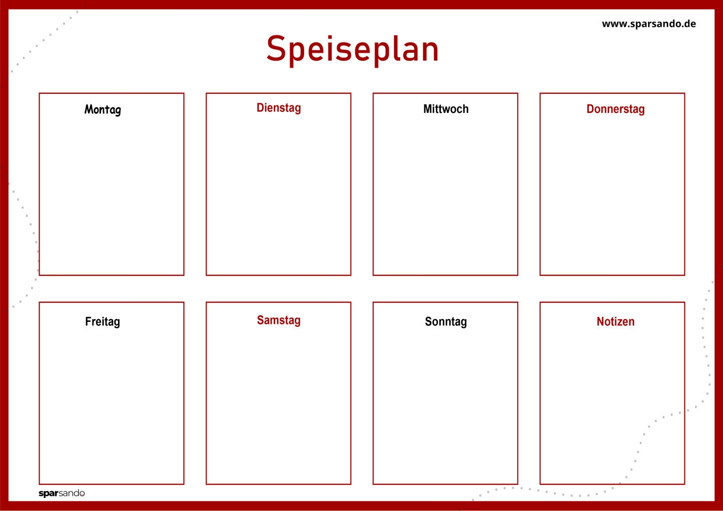 Speiseplan Zum Ausdrucken Jetzt Downloaden