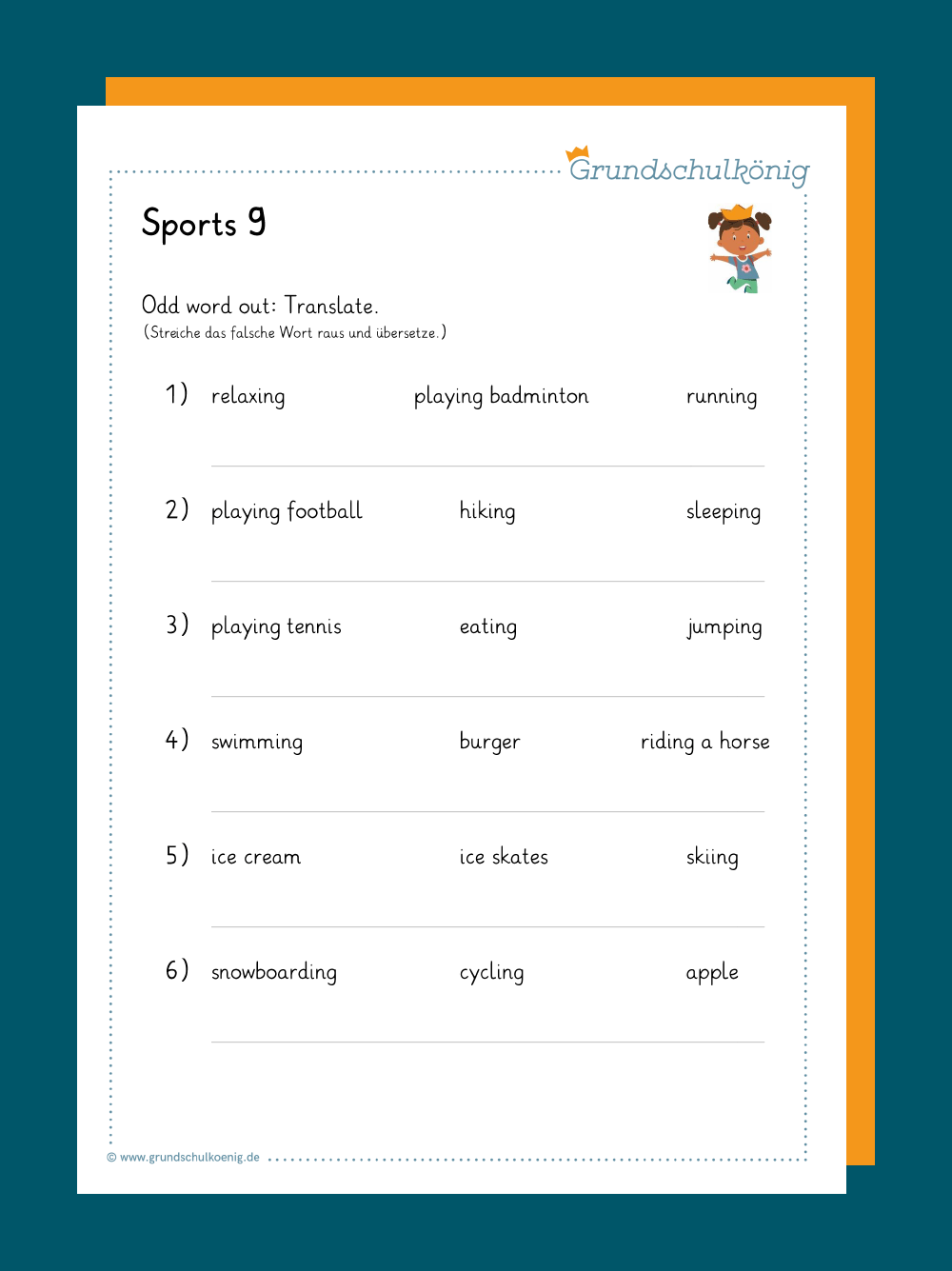 Arbeitsblätter Englisch 4. Klasse