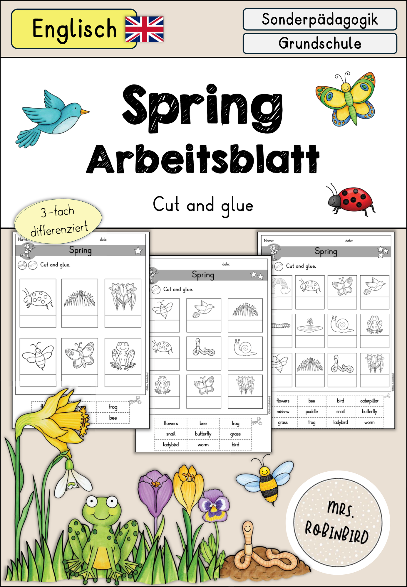 Spring Fr hling Arbeitsblatt Differenziert Englisch Unterrichtsmaterial Im Fach Englisch