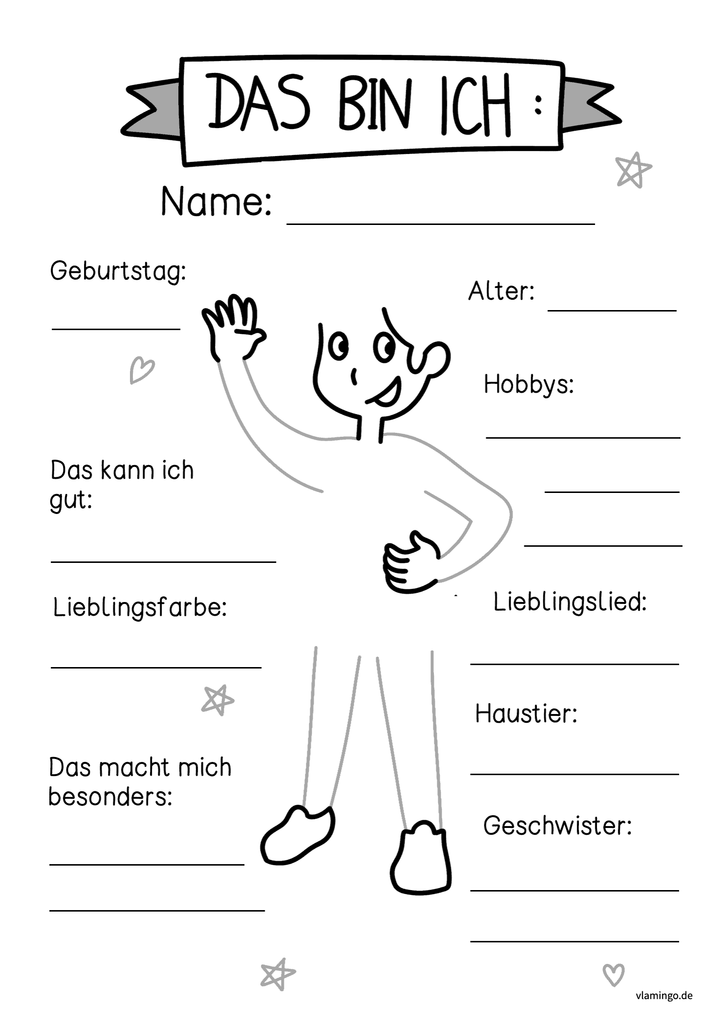 Steckbrief Das Bin Ich Vorlage Zum Ausdrucken 