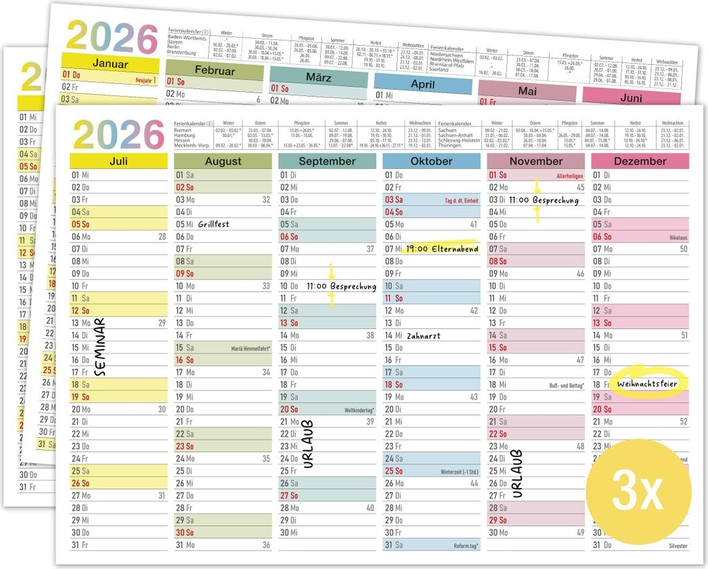 Kalender 2026 Bayern MIT Feiertagen