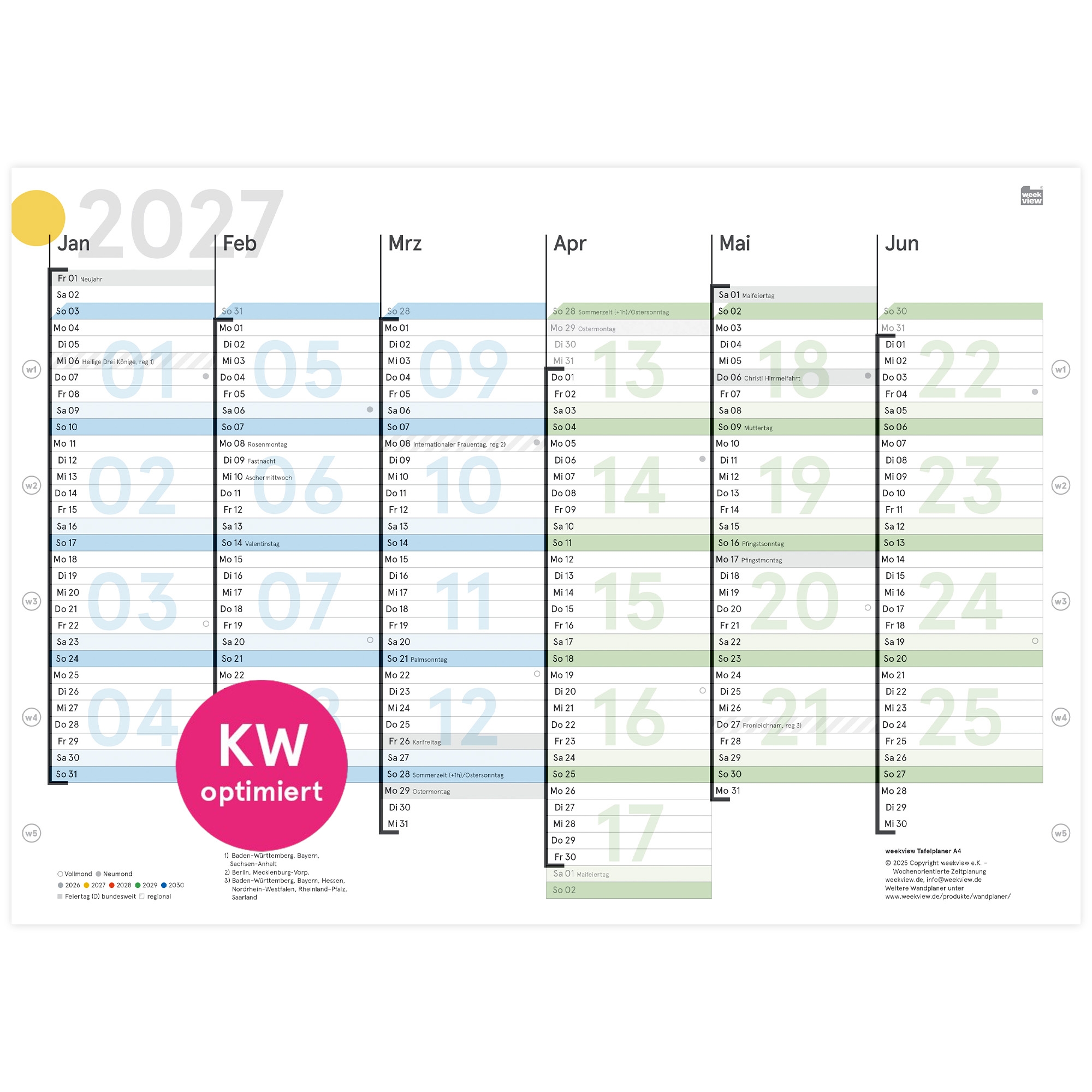 Tafelkalender Shop Weekview