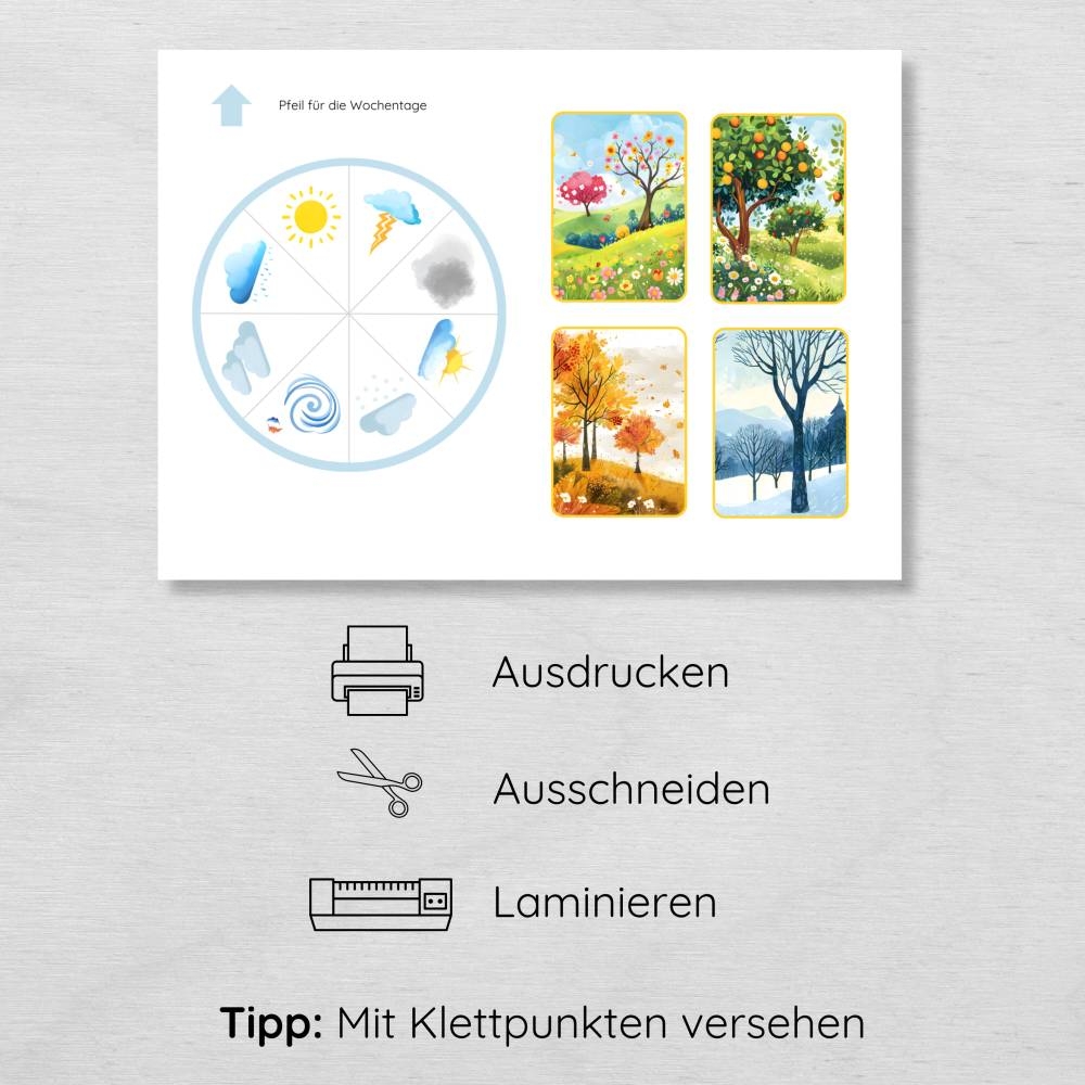 Tageskalender F r Kinder Zum Ausdrucken Inkl Wetterrad Kinder Kalender