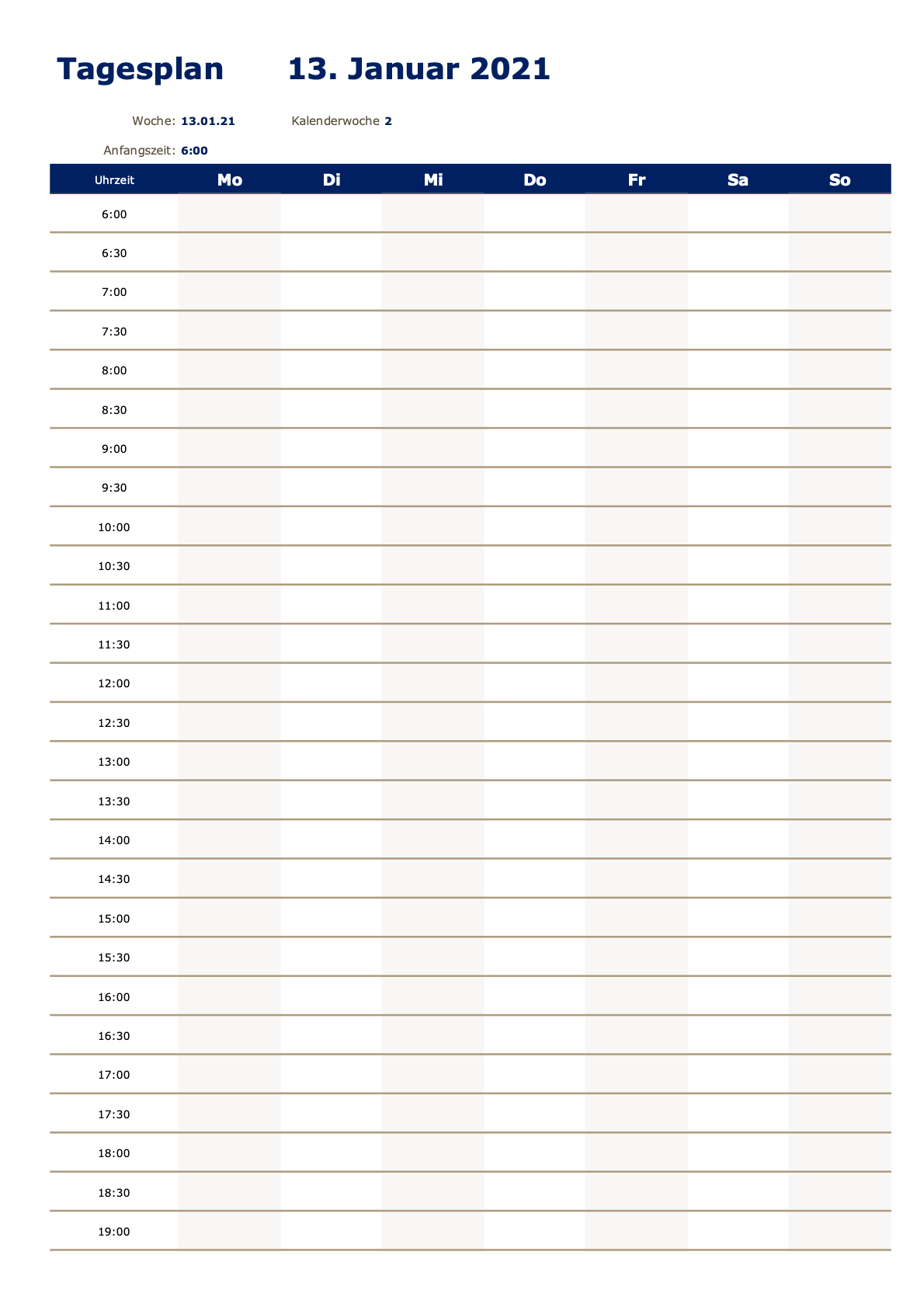 Tageskalender Zum Ausdrucken