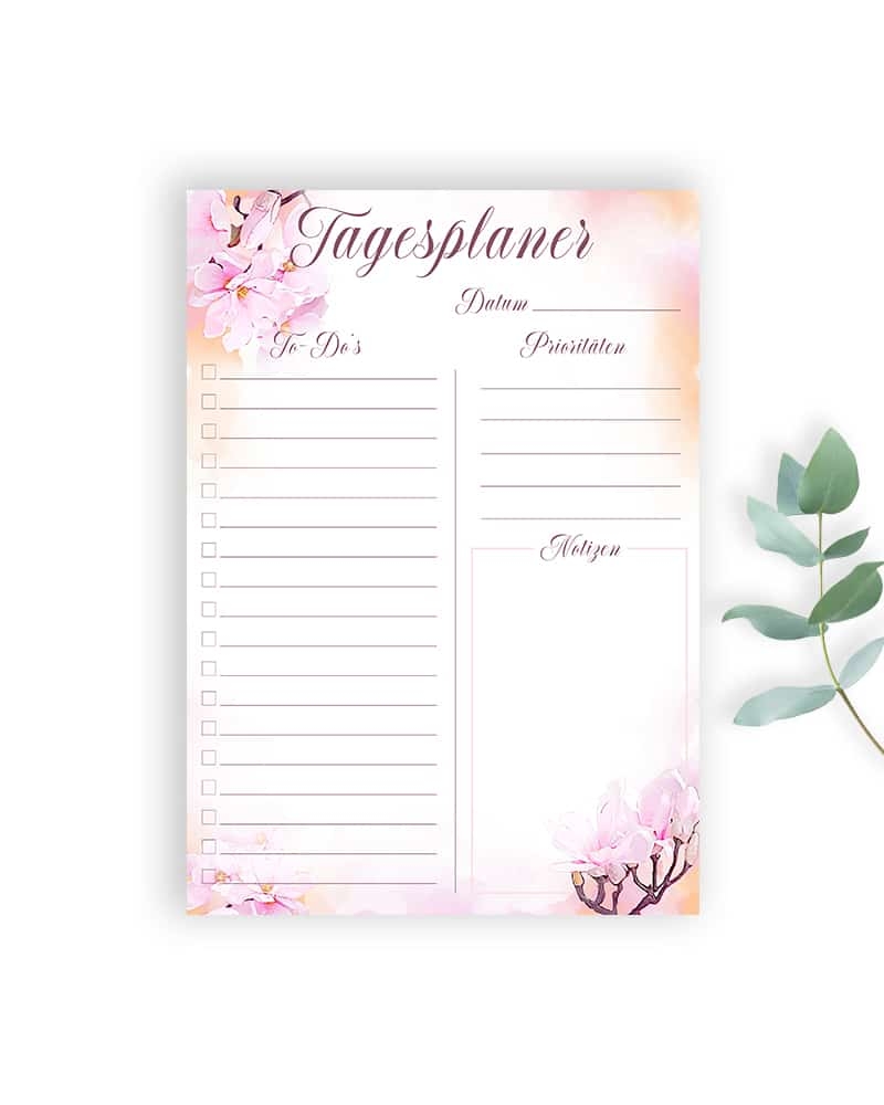 Tagesplaner Zum Ausdrucken Spring Sunset PDF Vorlage Zum Ausf llen Swomolemo Printables