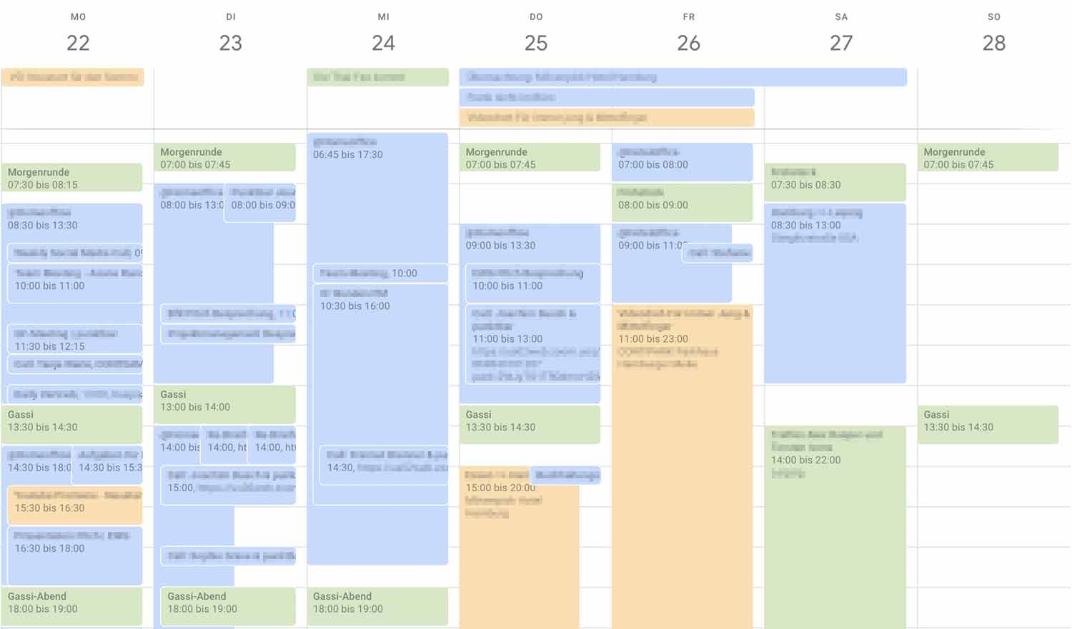 Projektzeitplan MIT Kalenderwochen