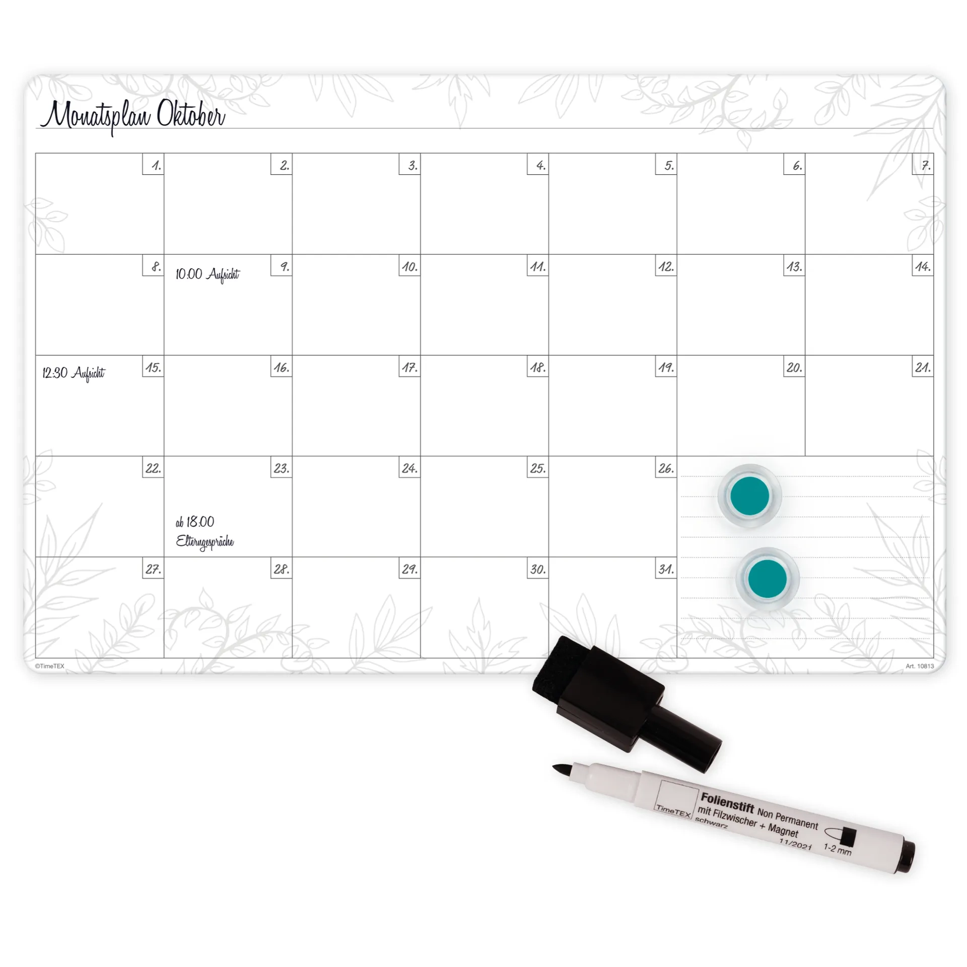 TimeTEX Whiteboard Monatsplan A3 Plus Mein Monat Magnetisch 4 tlg 10813