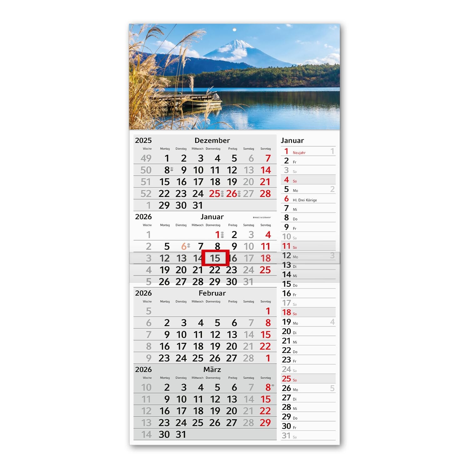 Wandkalender MIT 4 Monaten