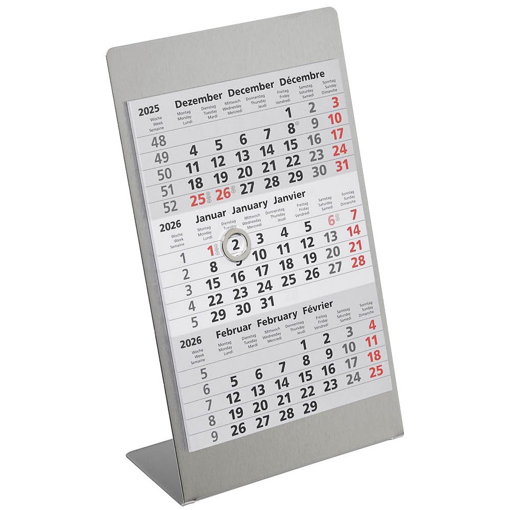Tischkalender 2026 2027 Magnet Edelstahl Silber Matt Amazon de B robedarf Schreibwaren