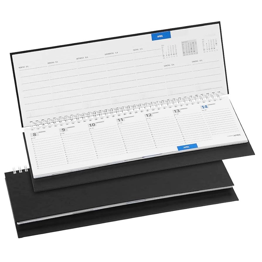 Tischkalender 2026 Quer Schwarz Wochenplaner 2 St ck Amazon de B robedarf Schreibwaren