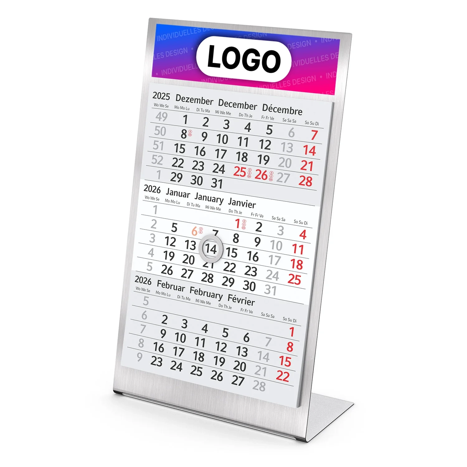Tischkalender Aus Edelstahl Mit Eigenem Logo F r 2026