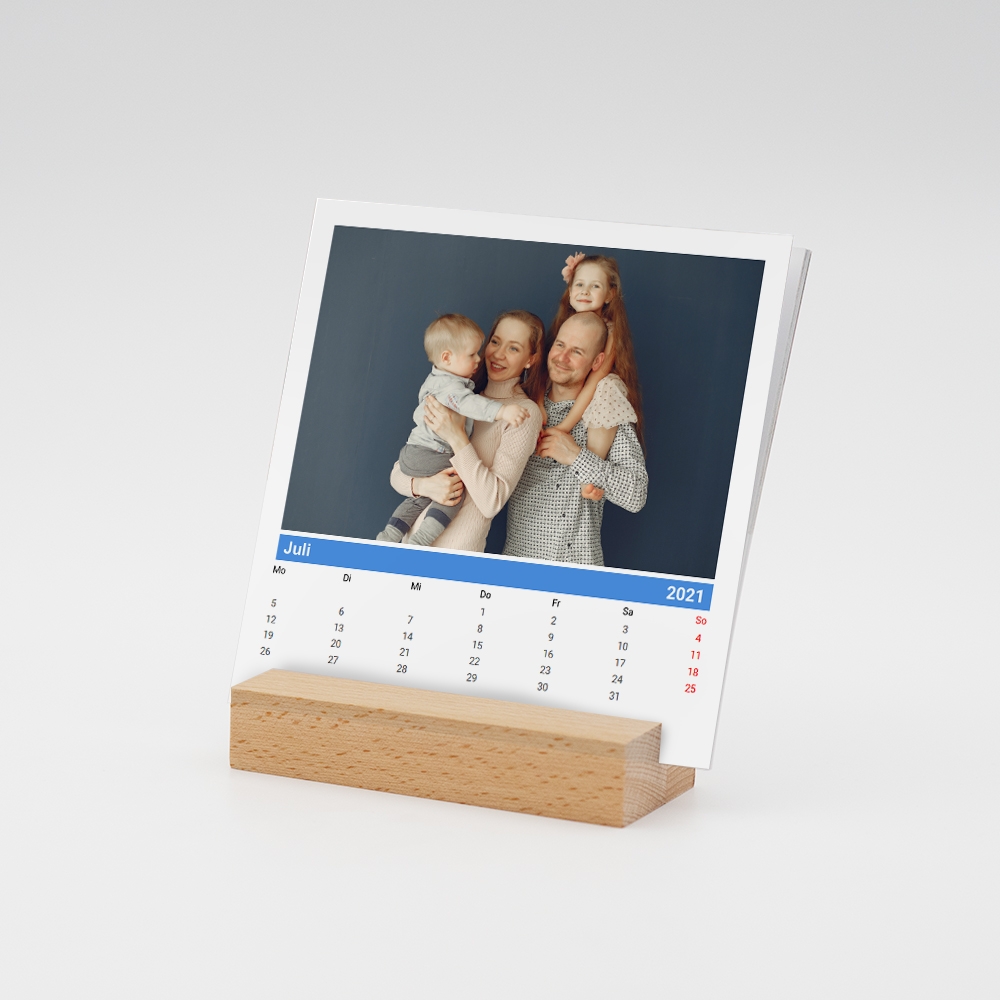 Tischkalender Mit Holzfu Modernes Design Mit Eigenen Fotos