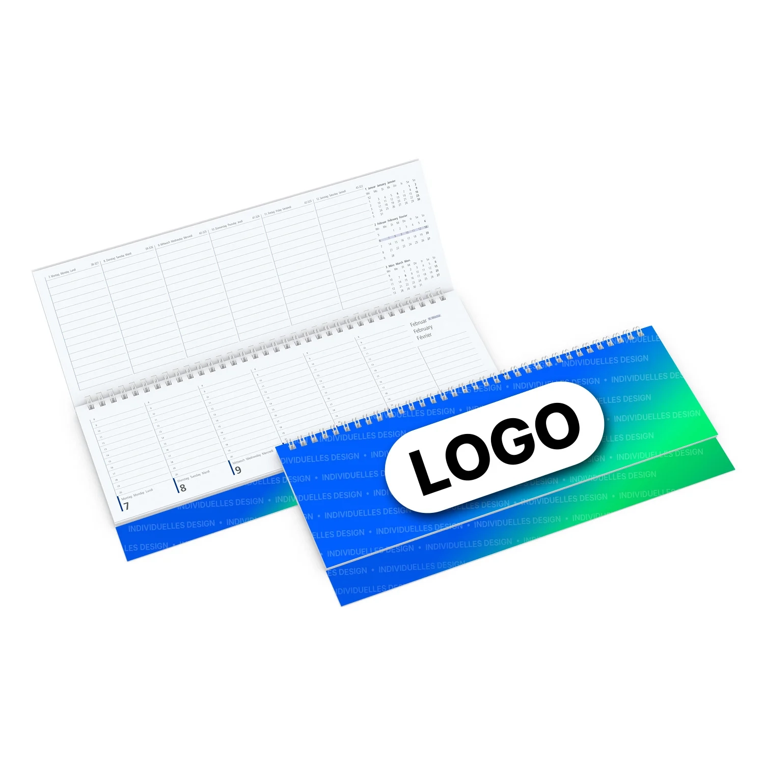 Elektronischer Tischkalender MIT Logo