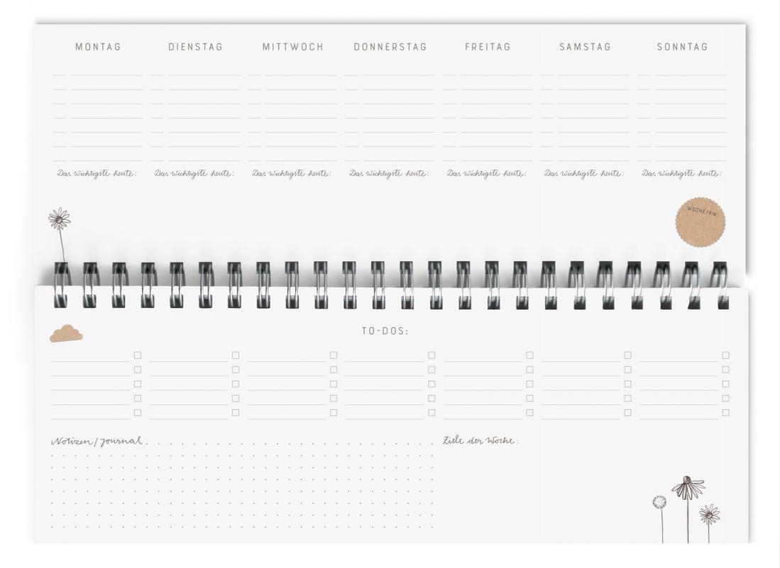Tischkalender Undatiert Im Vintage Design Wei Beige FSC Papier EINE DER GUTEN