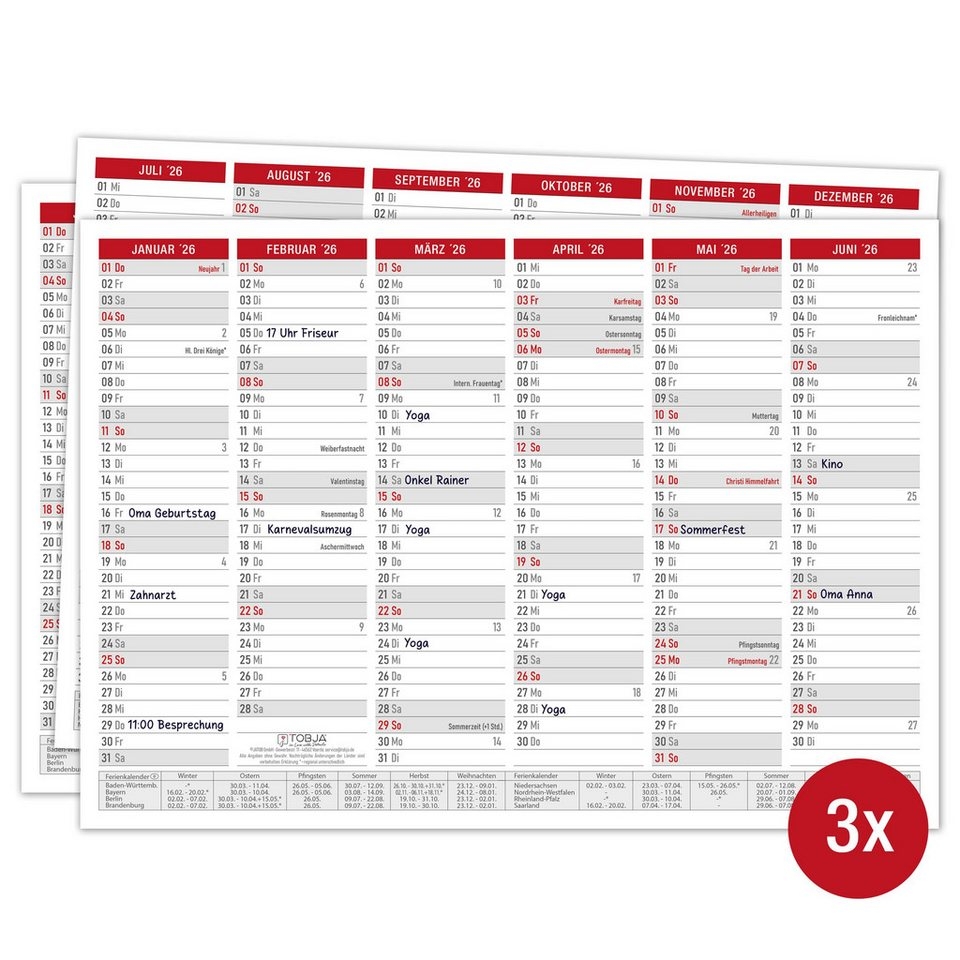 Kalender Monat MIT Feiertagen