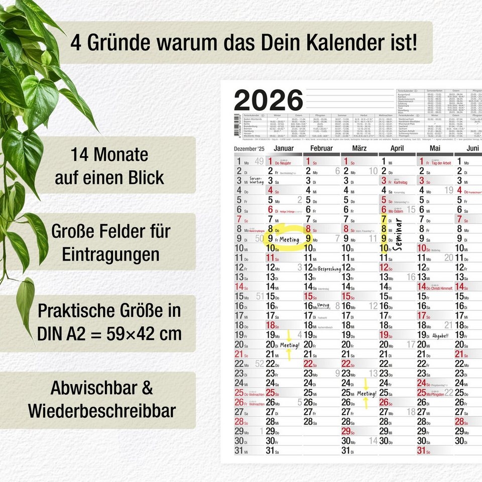 Jahreskalender MIT 14 Monaten PDF