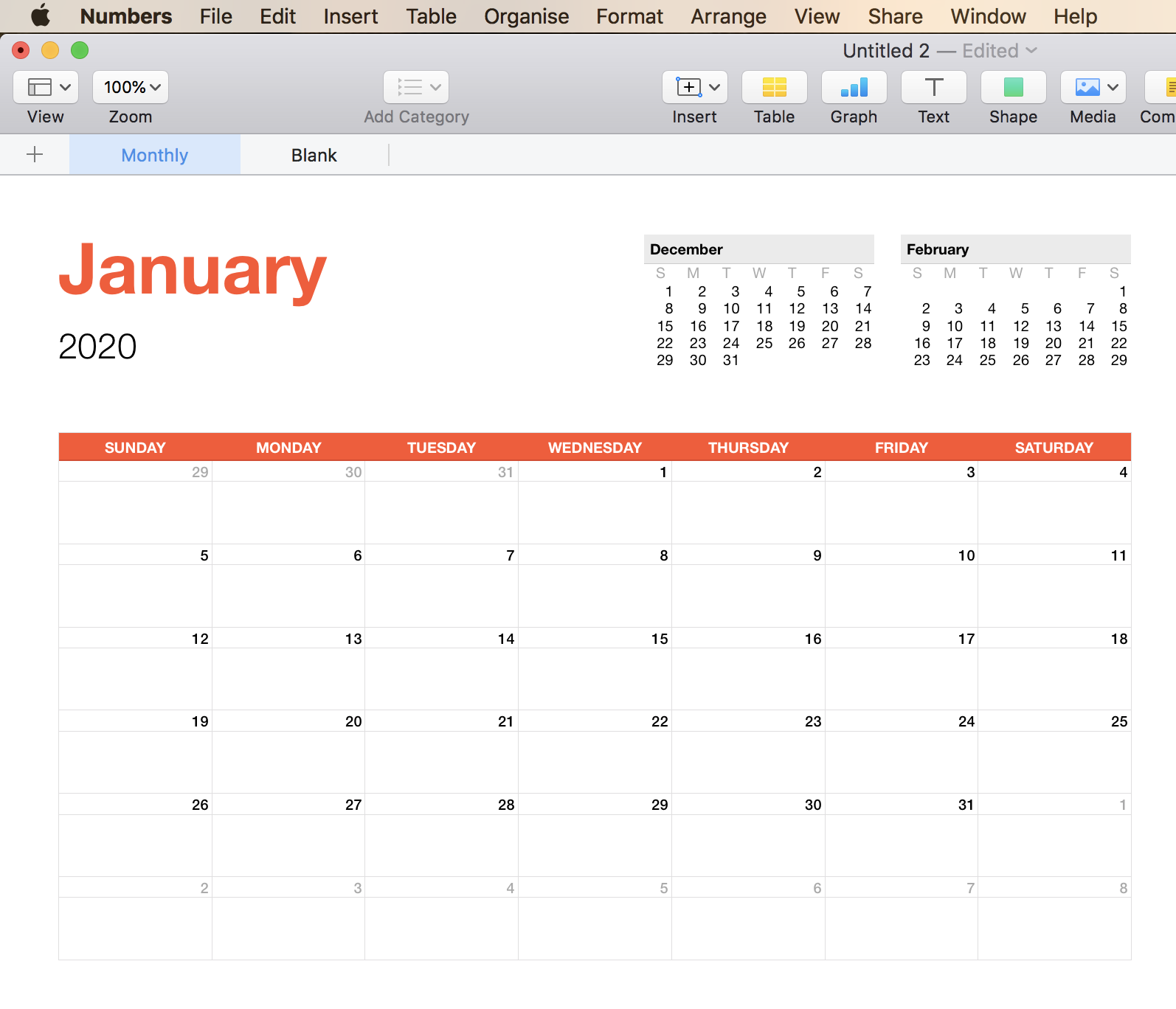 Trying To Make A Calendar In Numbers How Apple Community