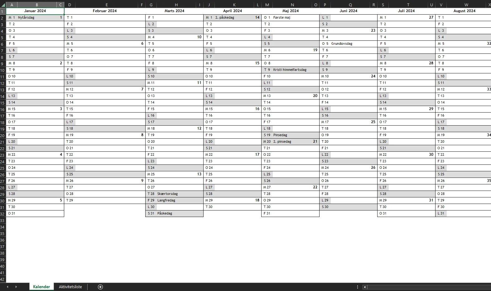 Trying To Make Simple Calendar Can t Get The IF Function To Work R excel