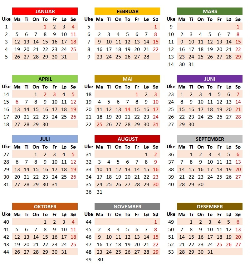 Ukekalender 2024 Ukekalender