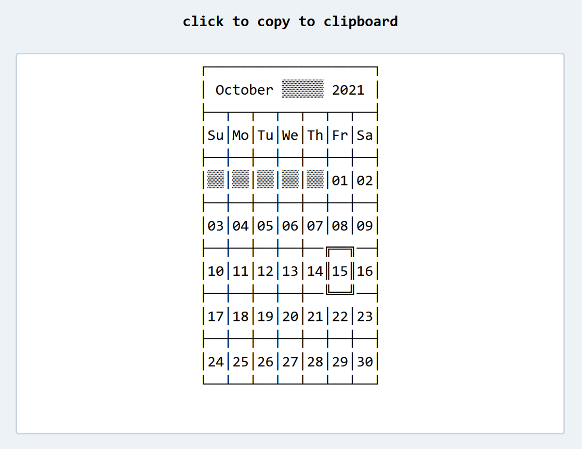 Unicode Calendar Generator Review That Can Instantly Create A Text Calendar That Can Be Copied And Pasted GIGAZINE
