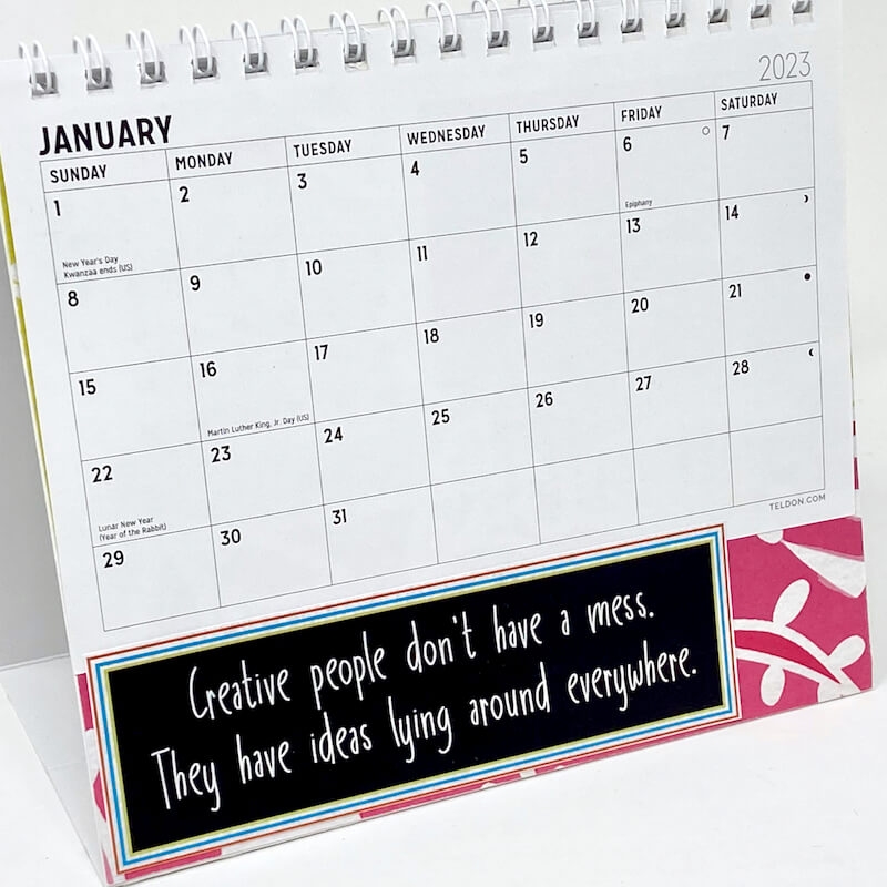 Upcycled Calendar Featuring The Whimsy Quad Print Club Scrap