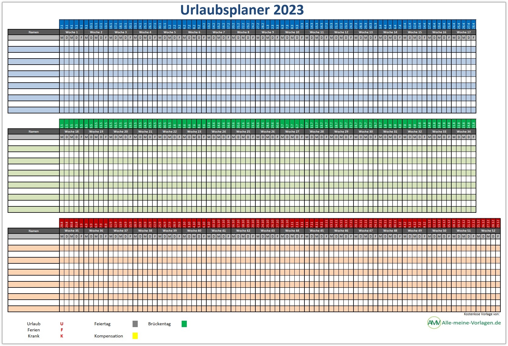 Urlaubskalender Buro Kostenlos