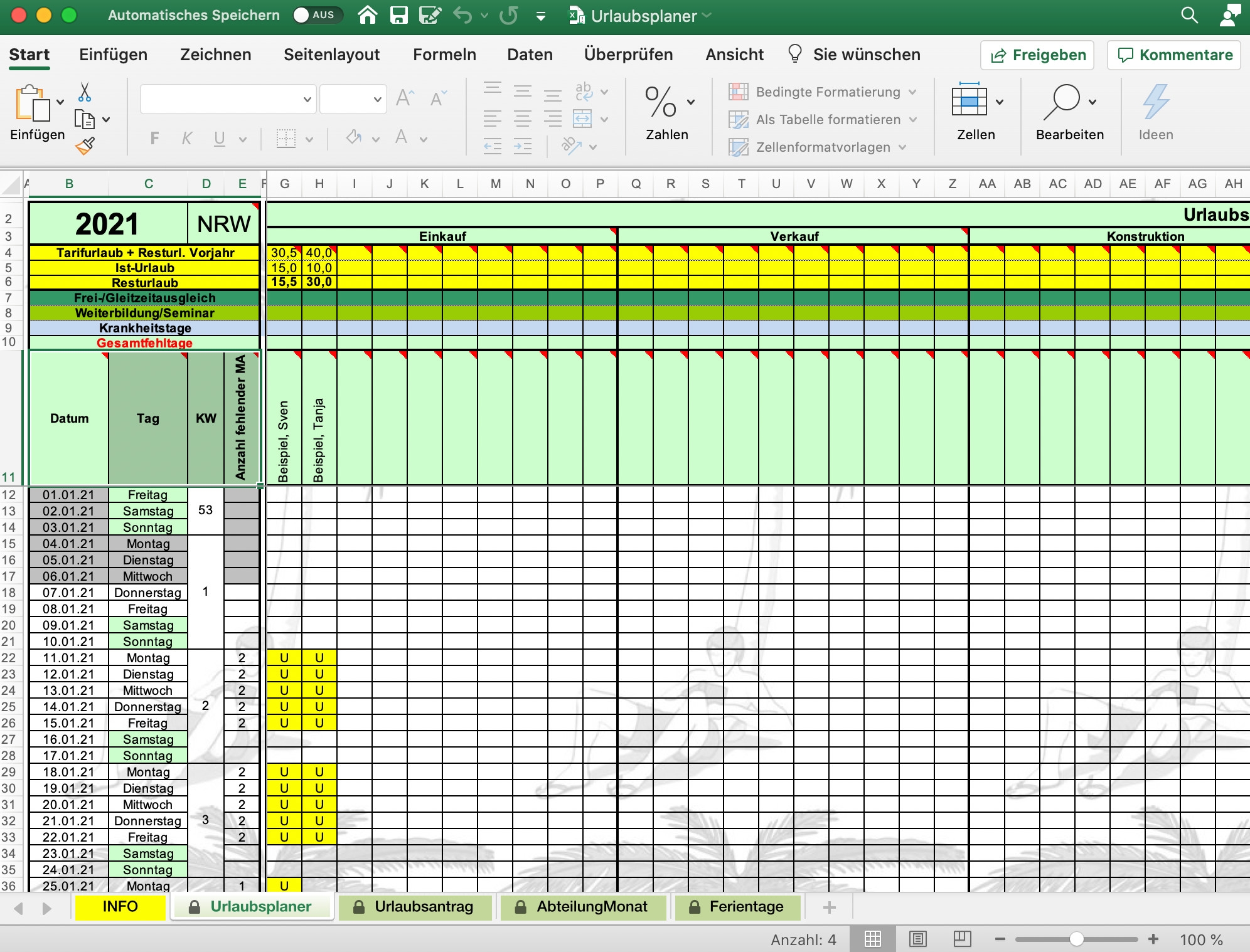 Excel-Vorlage Download Kalender