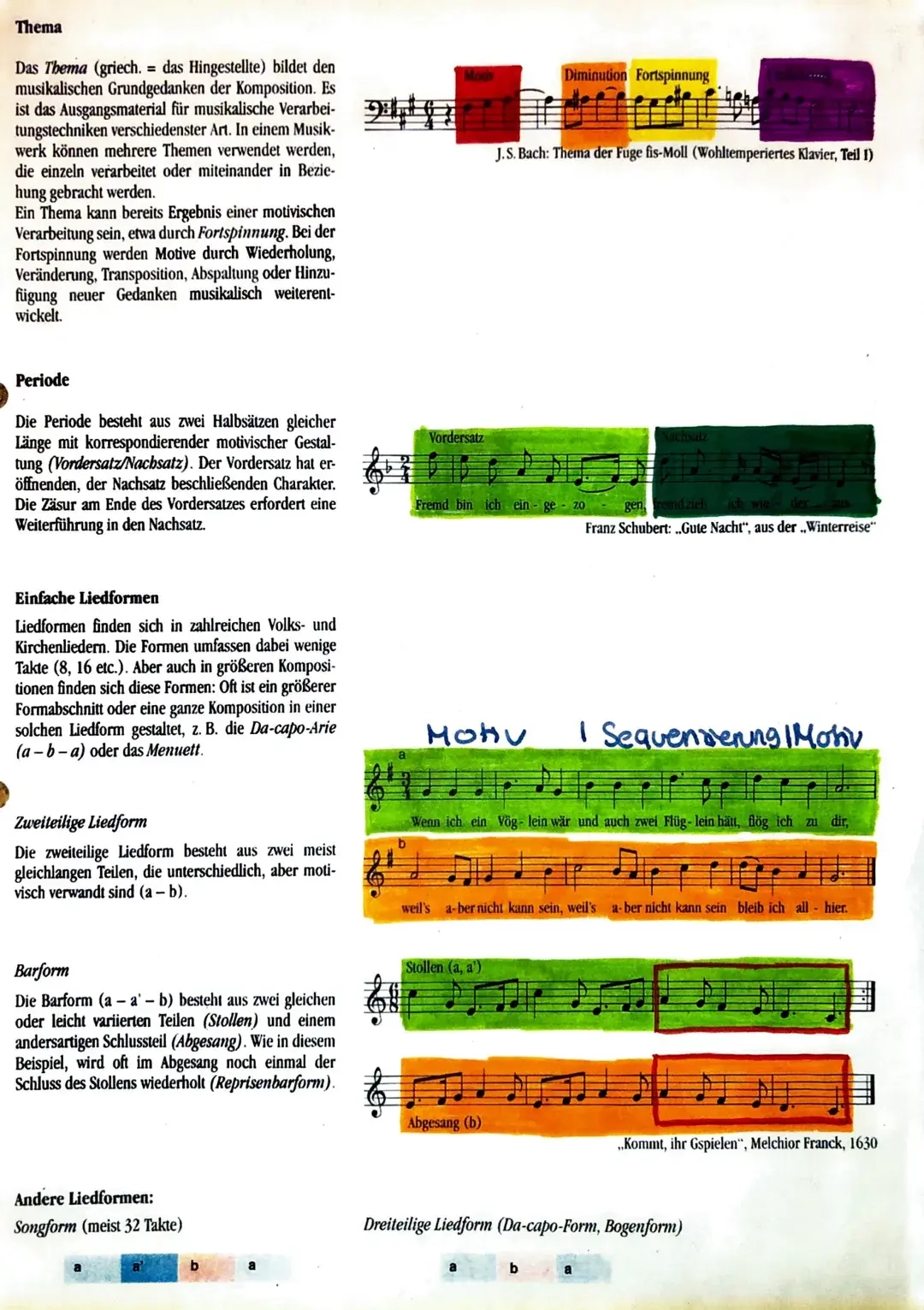 Arbeitsblätter Musik Die Variation