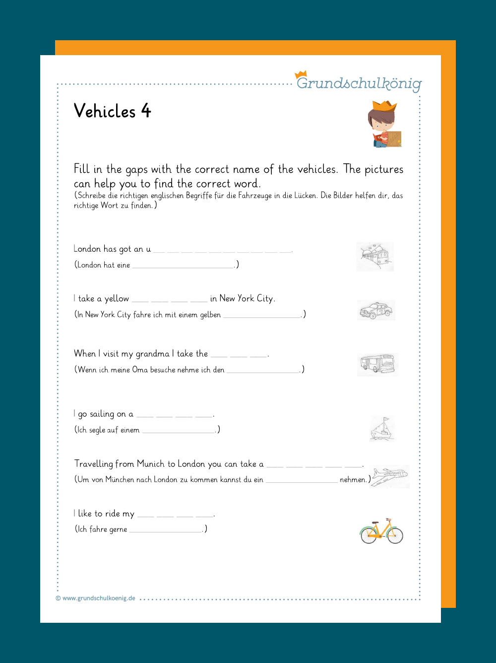 Arbeitsblätter Englisch 4. Klasse Kostenlos