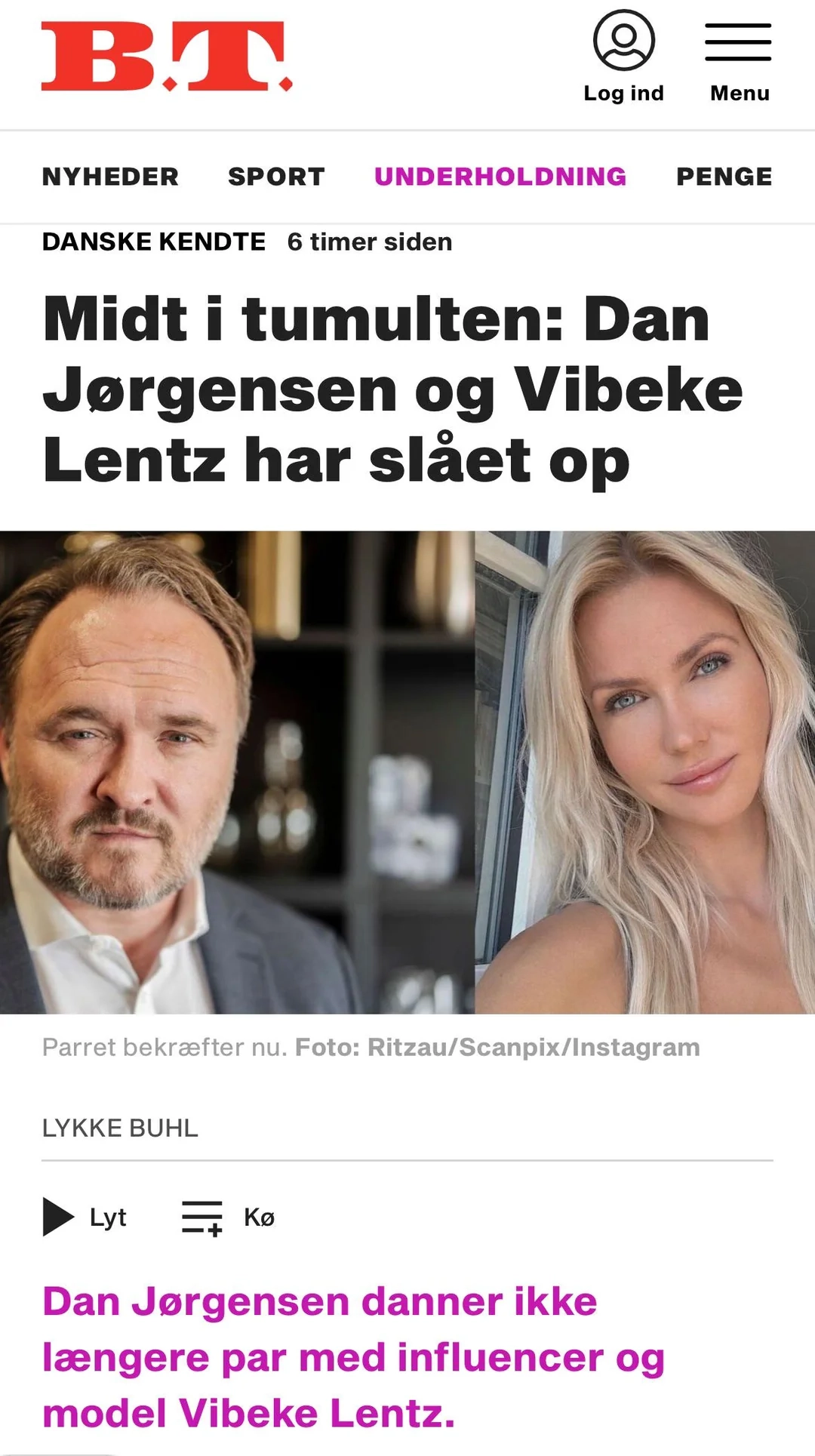 Vibeke Lentz Og Dan J rgensen R InfluencergossipDK