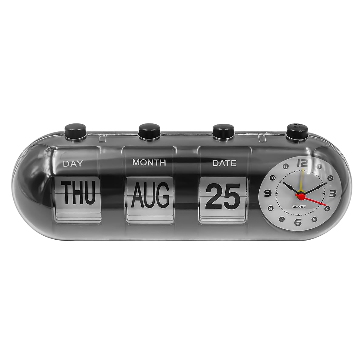 VOANZO Ewiger Tischkalender Mit Uhr Manueller Flip Standing Academic Desktop Kalender Vintage Digitaluhr F r Home Office Desk Decor Amazon de B robedarf Schreibwaren