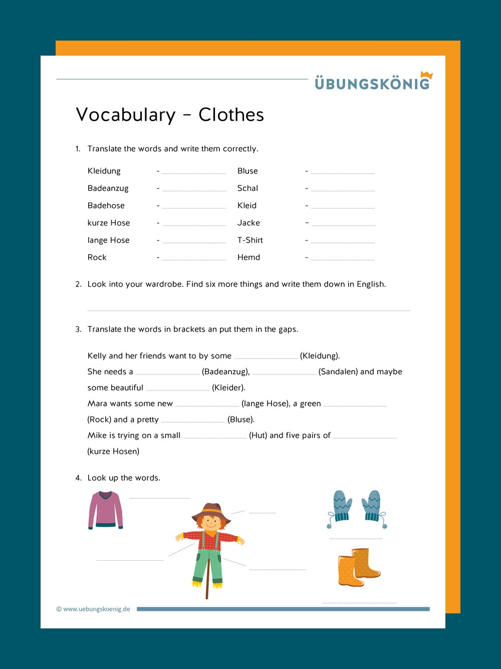 Vocabulary Vokabel bungen