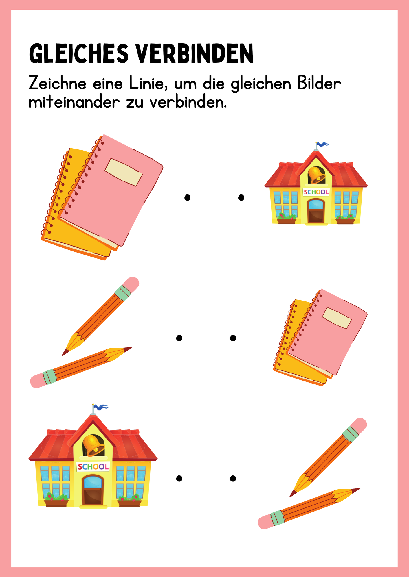 Vorschule Gleiches Verbinden Objekte Erkennen PDF Word Unterrichtsmaterial Im Fach Kita