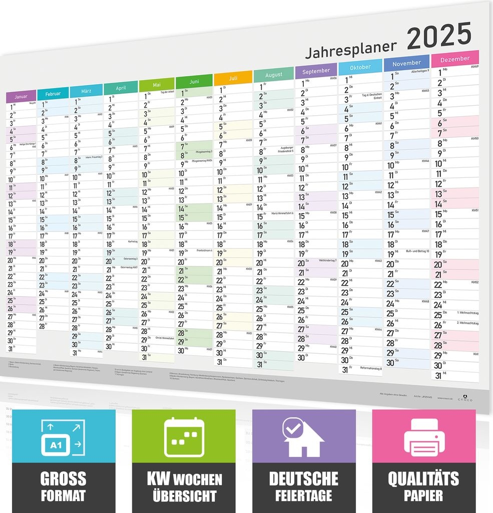 Wandkalender 2025 Gro XXL Jahresplaner 25 