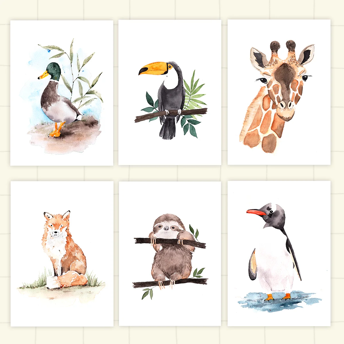Watercolor Tiere Malvorlagen 24 Tiermotive May Berry