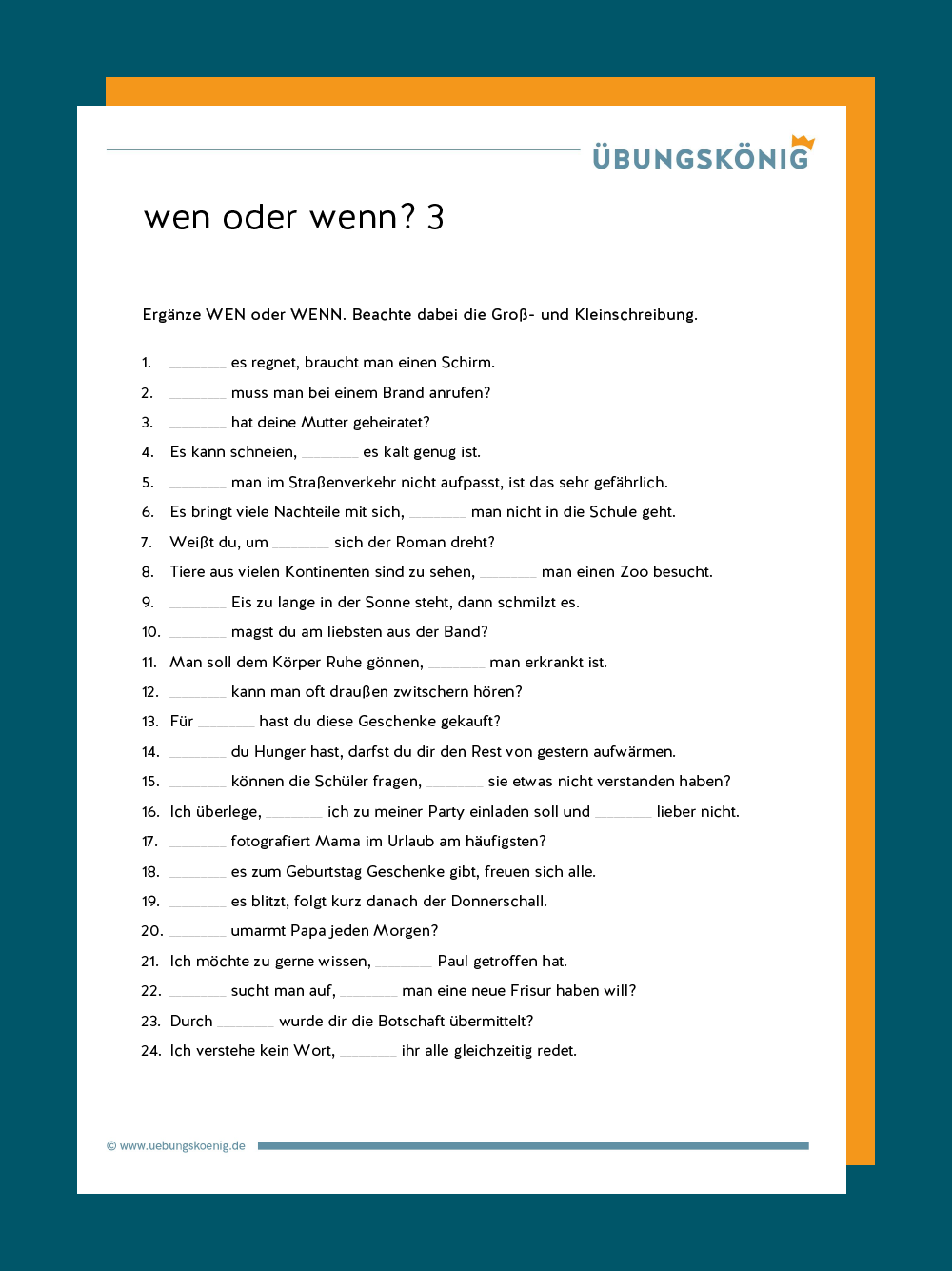 Wen Oder Wenn 