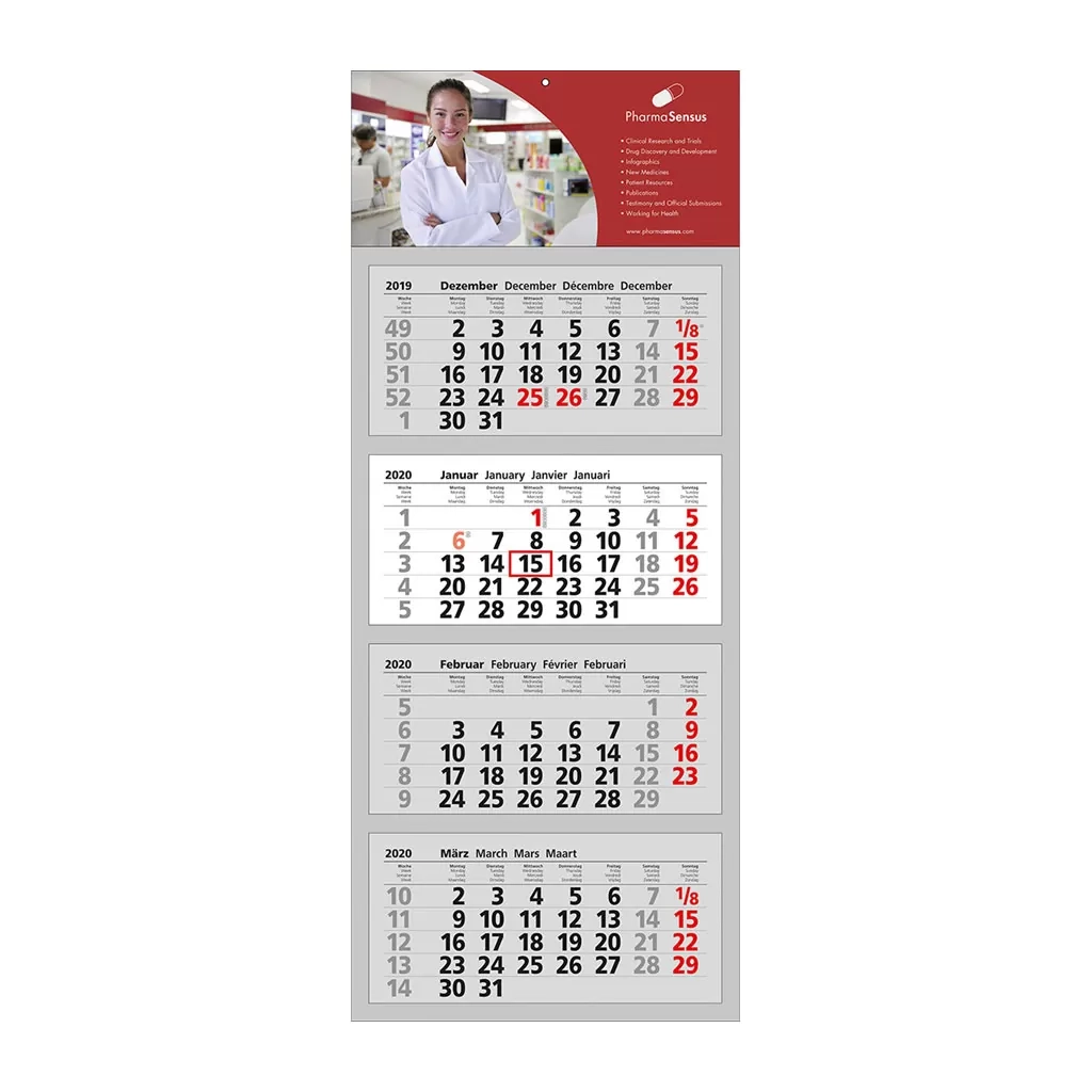 Werbekalender 4 Monate 4 Monats Wandkalender Mit Druck Metall Druck Glas GmbH