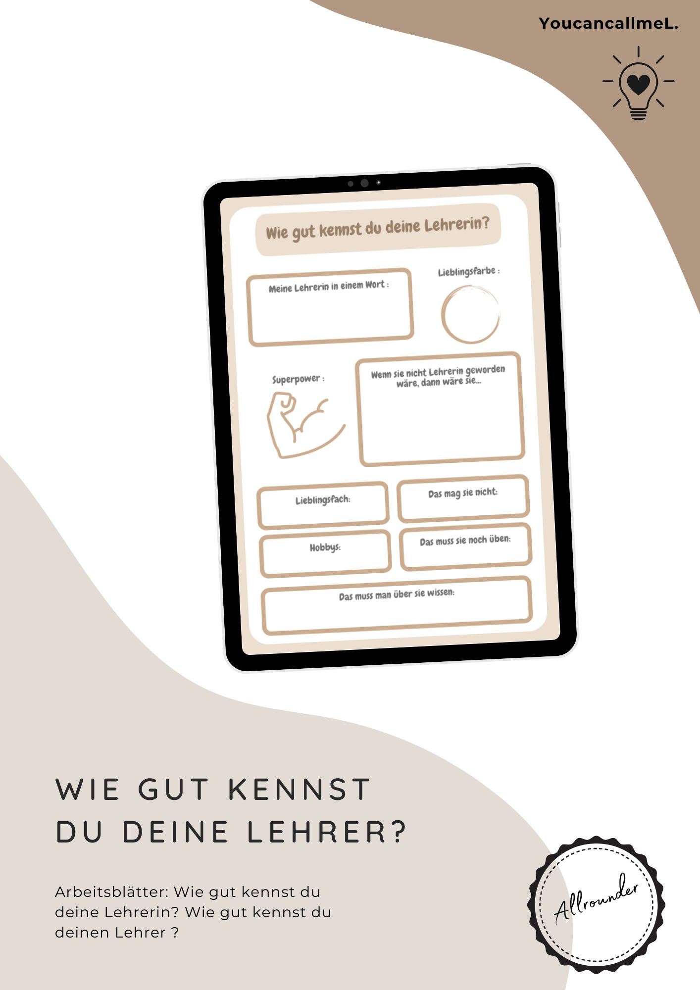 Wie Gut Kennst Du Deine Lehrerin Deinen Lehrer Unterrichtsmaterial Im Fach Fach bergreifendes