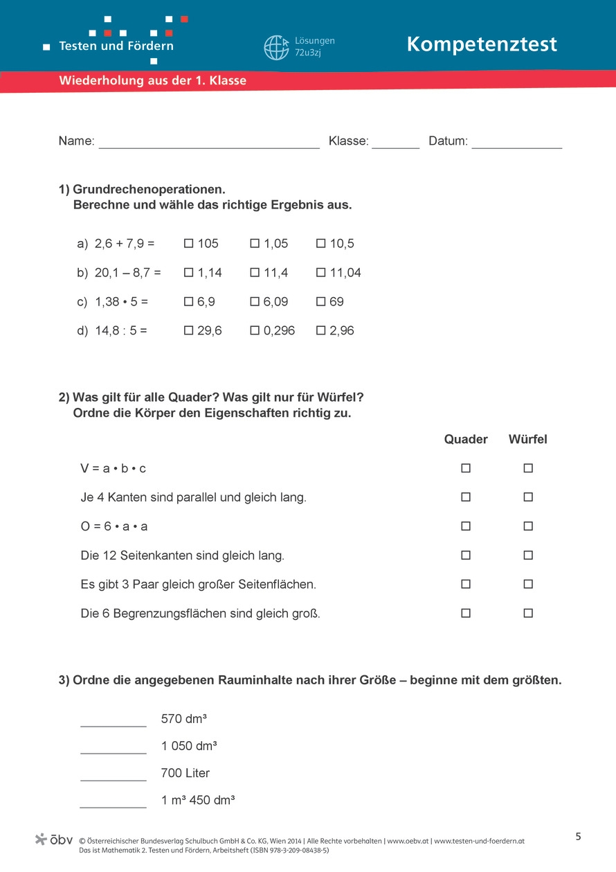 Erste Klasse Arbeitsblätter