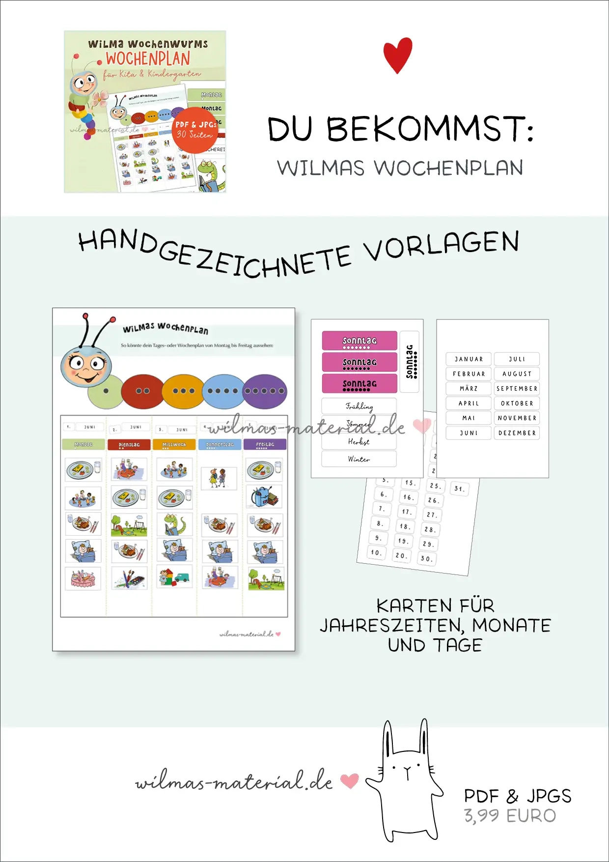 Wilma Wochenwurms Wochenplan Kita Vorlage Zum Ausdrucken