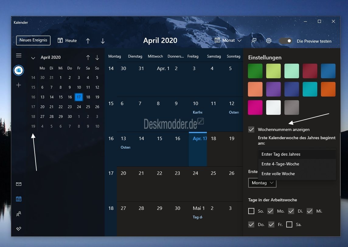 Windows 10 Kalender App Jetzt Auch Mit Wochennummern In Der Anzeige Deskmodder de