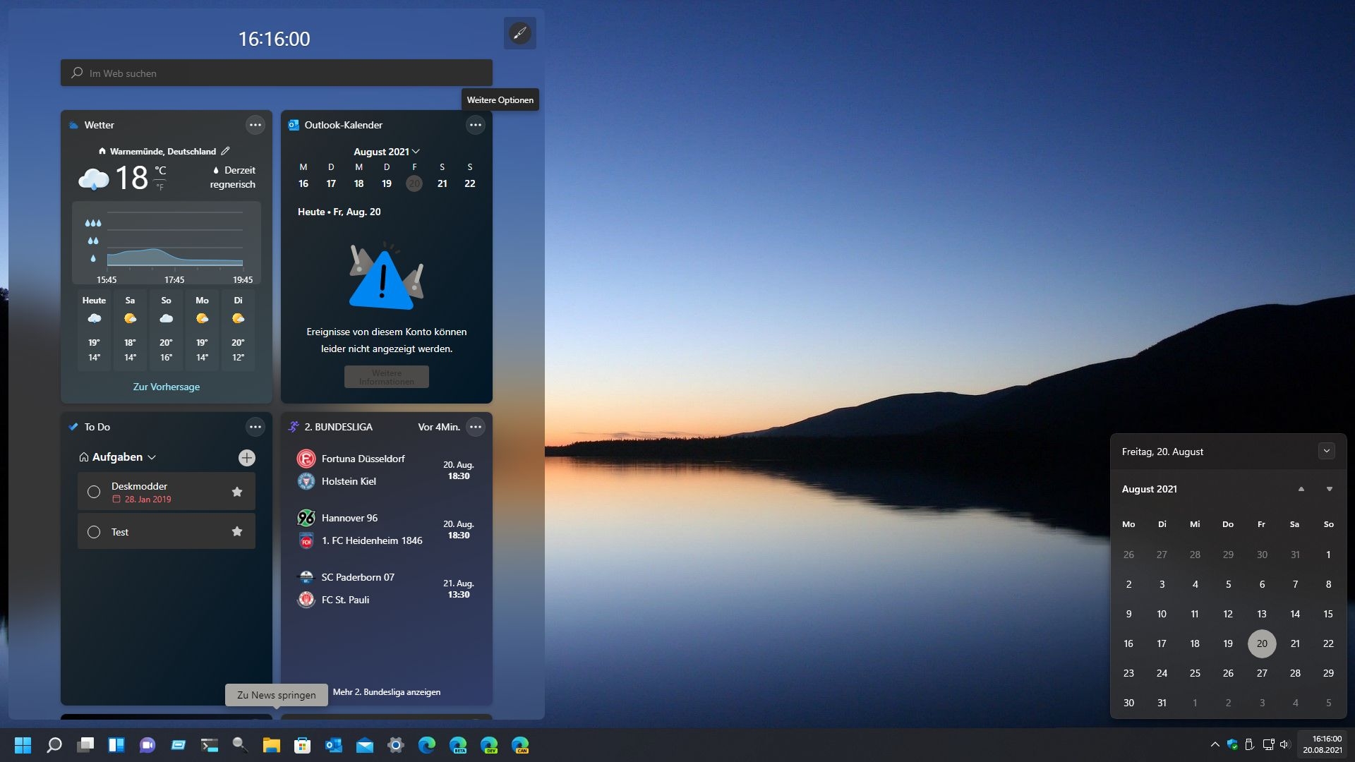 Windows 11 Kalender In Der Taskleiste Bleibt kastriert Daf r Springt Das Widget Ein Deskmodder de