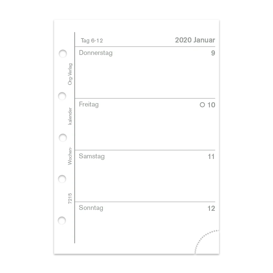 Wochenkalender Pro Woche 2 Seiten Org Verlag ORG Verlag Berlin