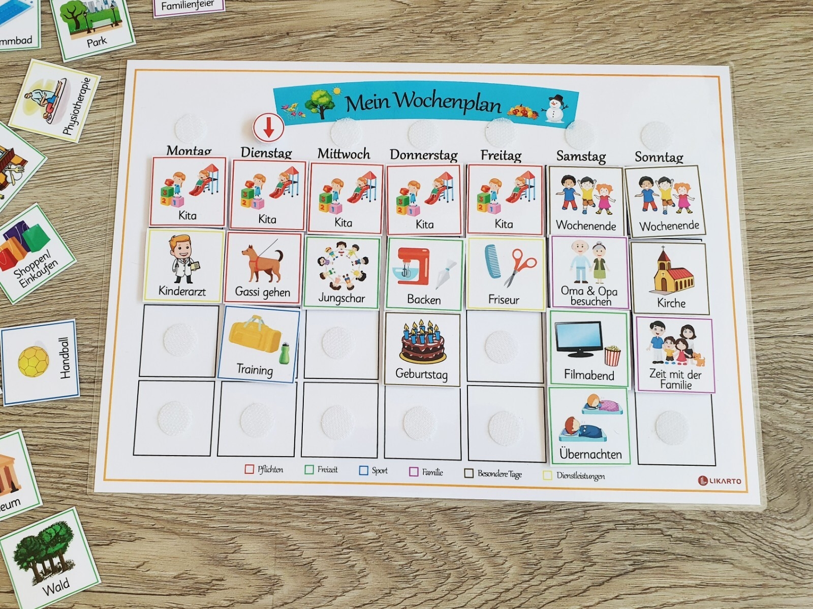 Wochentransparenz Kalender Kinder