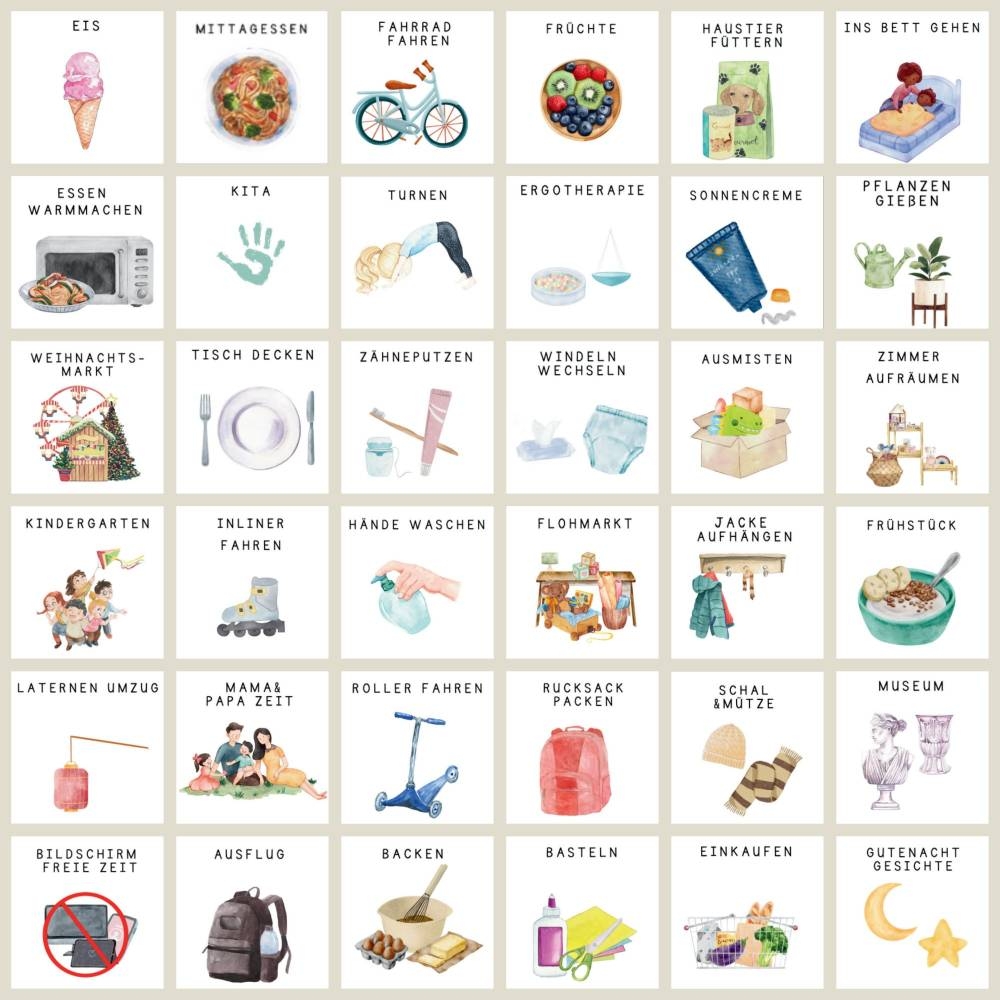 Wochenplan Kinder Routinekarten Karten Kinder Montessori A4 A3 PDF Sofort Download Zum Ausdrucken