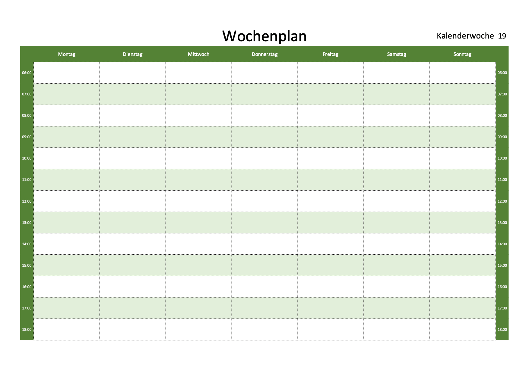 Wochenplan Vorlage Gratis Excel Word Vorlage Vorla ch